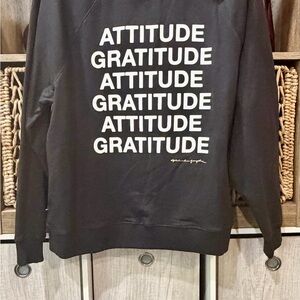 Spiritual Gangster Gratitude Gemma Long Sleeve Sweatshirt Black NWT